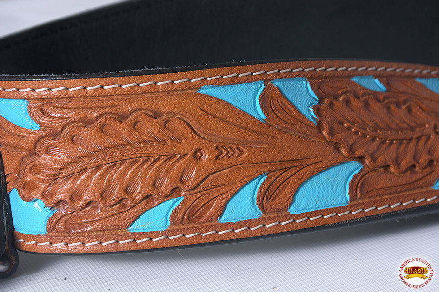 HILASON Western Leather Tooled Back Rear Cinch Flank Girth | Horse Saddle Cinch| for