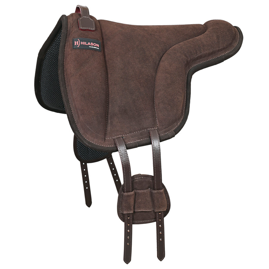 Hilason Horse Bareback Saddle Pad Anti Slip Base Suede Leather Brown - Uhorse