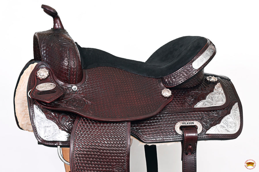 HILASON Western Horse Saddle American Leather Treeless Trail Barrel | for Horses