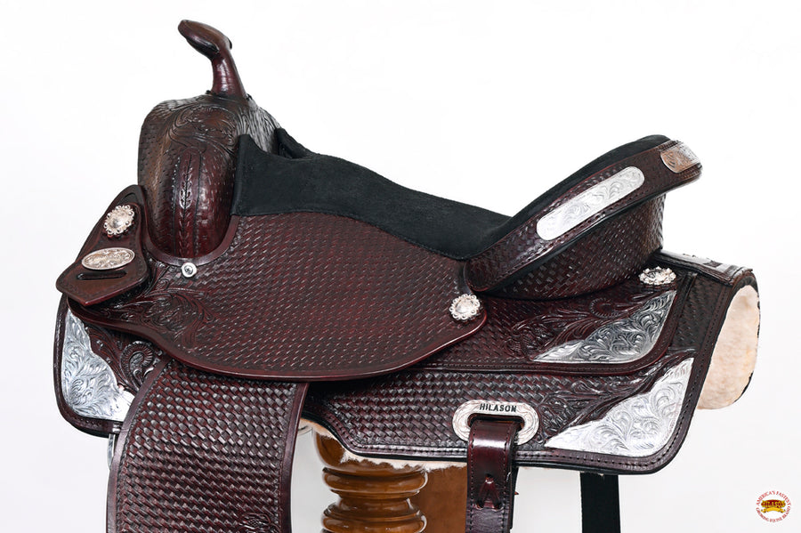 HILASON Western Horse Saddle American Leather Treeless Trail Barrel | for Horses