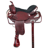Hilason Western Horse Treeless Trail Barrel American Leather Saddle - Uhorse