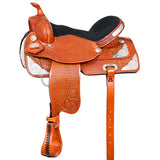 Hiason Western Horse Treeless Trail Barrel Saddle American Leather - Uhorse