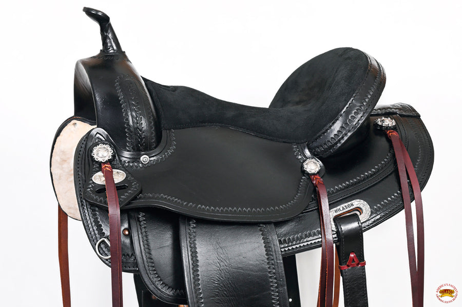 HILASON Western Horse Treeless Trail Pleasure American Leather Saddle | Barrel for Horses
