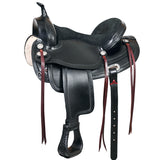 16 In Hilason W. H. Treeless Trail Pleasure American Leather Saddle – by Hilason – Cowboy and equestrian accessories