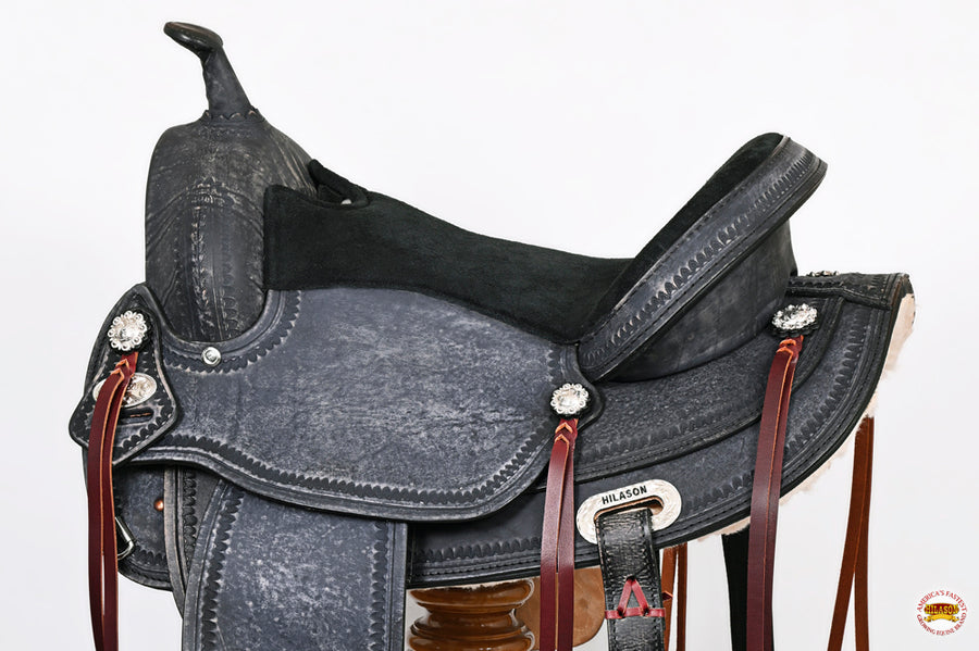 HILASON Western Horse Treeless Trail Pleasure American Leather Saddle | Barrel for Horses