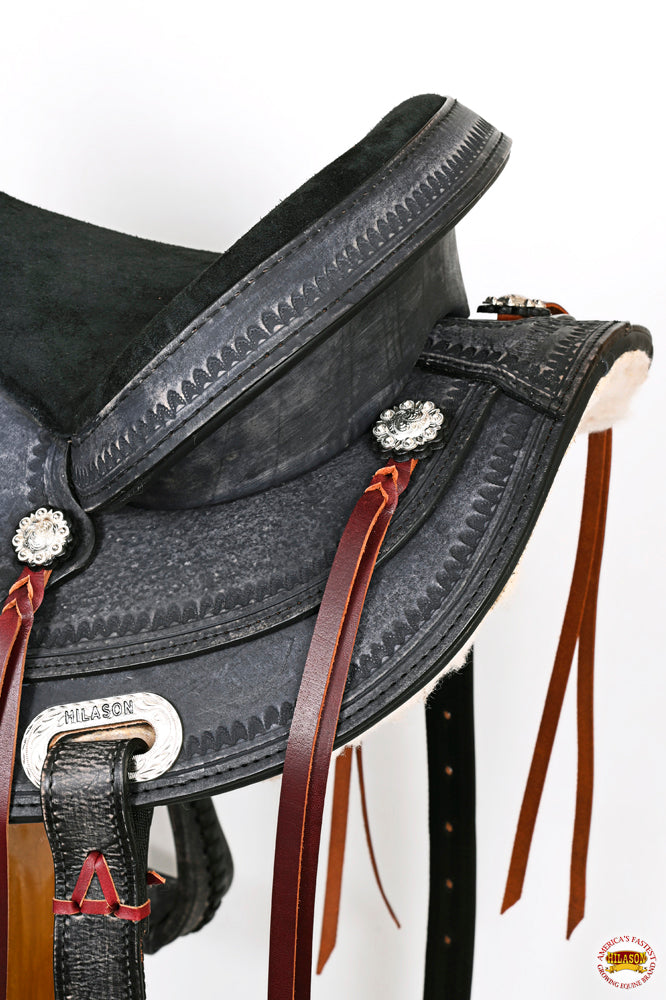 HILASON Western Horse Treeless Trail Pleasure American Leather Saddle | Barrel for Horses