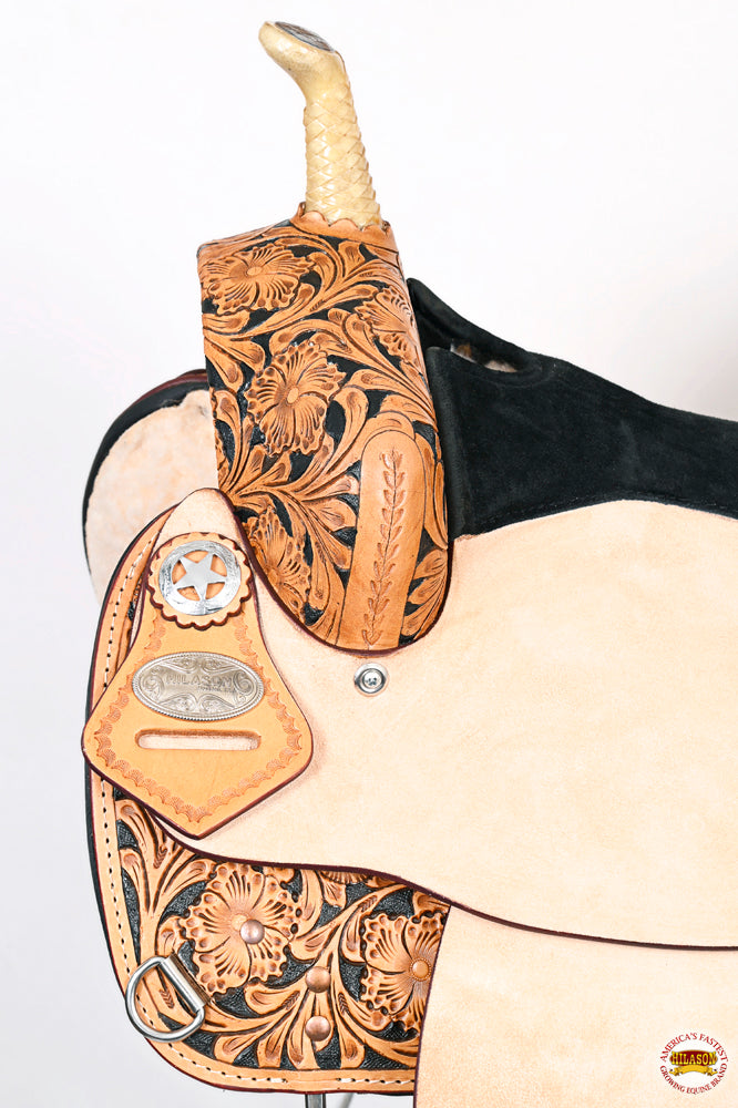 HILASON Western Horse Saddle American Leather Treeless Trail Barrel | for Horses