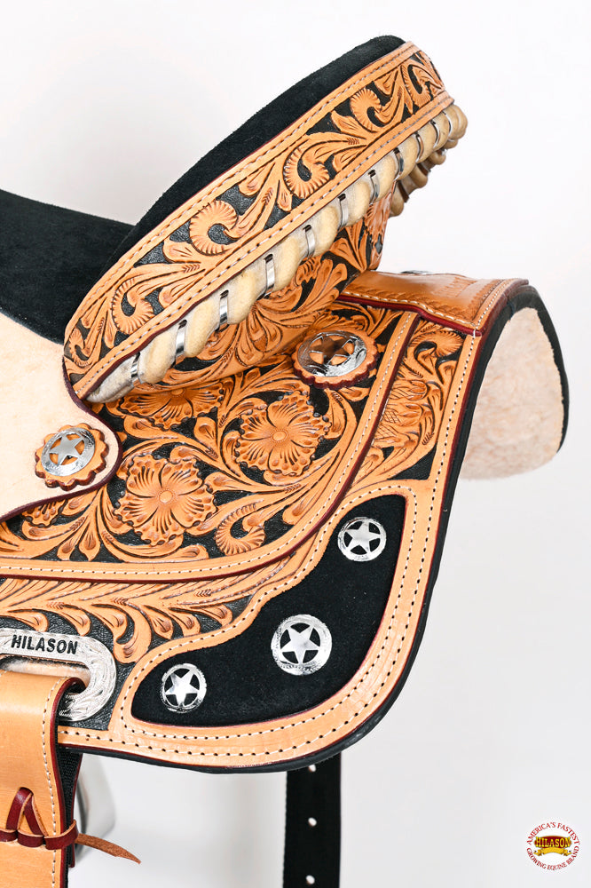 HILASON Western Horse Saddle American Leather Treeless Trail Barrel | for Horses
