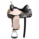 17 In W. H. Saddle American Leather Treeless Trail Barrel Hilason – by Hilason – Cowboy and equestrian accessories