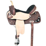 14 In W. H. Saddle American Leather Treeless Trail Barrel Hilason – by Hilason – Cowboy and equestrian accessories