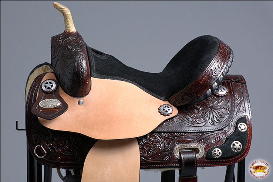 HILASON Western Horse Saddle American Leather Treeless Trail Barrel | for Horses