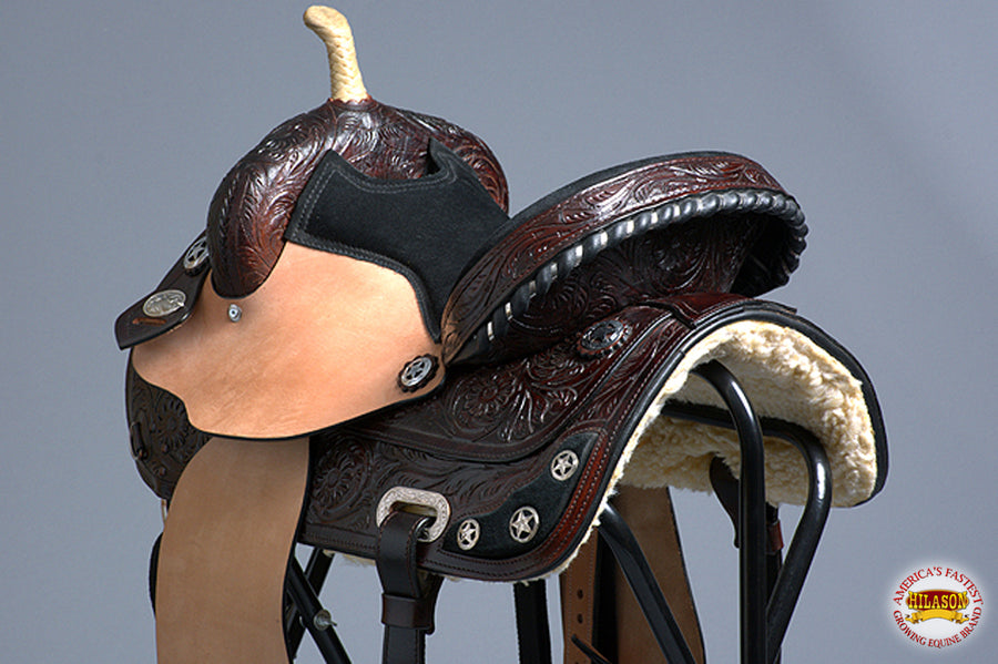 HILASON Western Horse Saddle American Leather Treeless Trail Barrel | for Horses