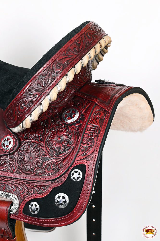 HILASON Western Horse Saddle American Leather Treeless Trail Barrel | for Horses