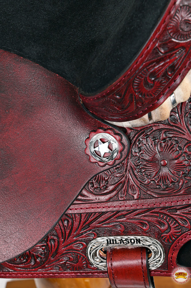 HILASON Western Horse Saddle American Leather Treeless Trail Barrel | for Horses
