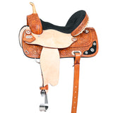 16" W. H. Saddle American Leather Treeless Trail Barrel Hilason – by Hilason – Cowboy and equestrian accessories