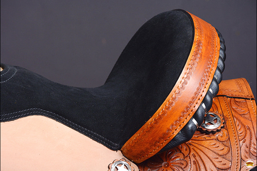 HILASON Western Horse Saddle American Leather Treeless Trail Barrel | for Horses
