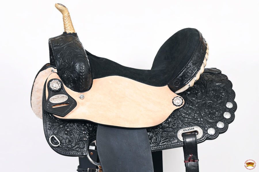 HILASON Western Horse Saddle American Leather Treeless Trail Barrel | for Horses