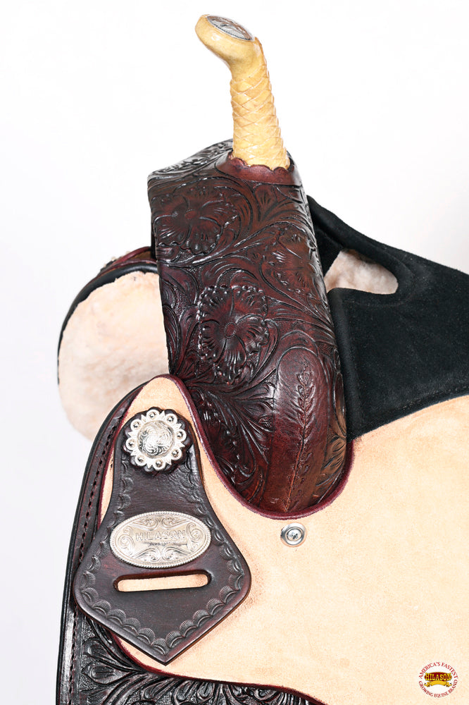 HILASON Western Horse Saddle American Leather Treeless Trail Barrel | for Horses