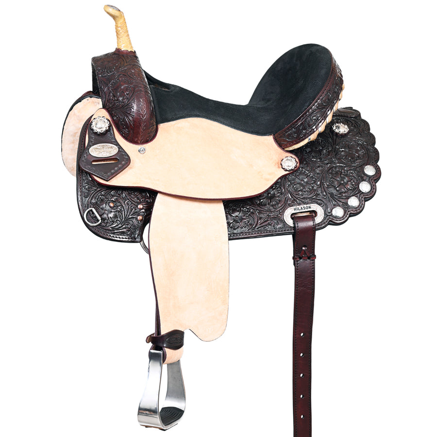 17" Western Horse Saddle American Leather Treeless Trail Barrel Hilason - Uhorse
