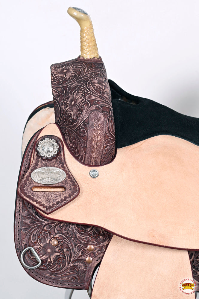 HILASON Western Horse Saddle American Leather Treeless Trail Barrel | for Horses
