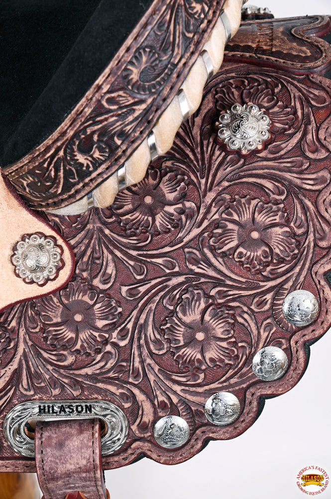 HILASON Western Horse Saddle American Leather Treeless Trail Barrel | for Horses