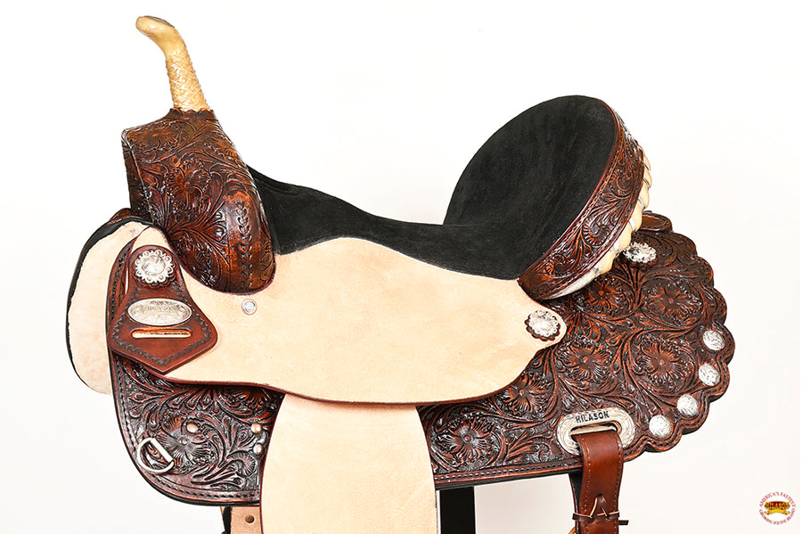 HILASON Western Horse Saddle American Leather Treeless Trail Barrel | for Horses
