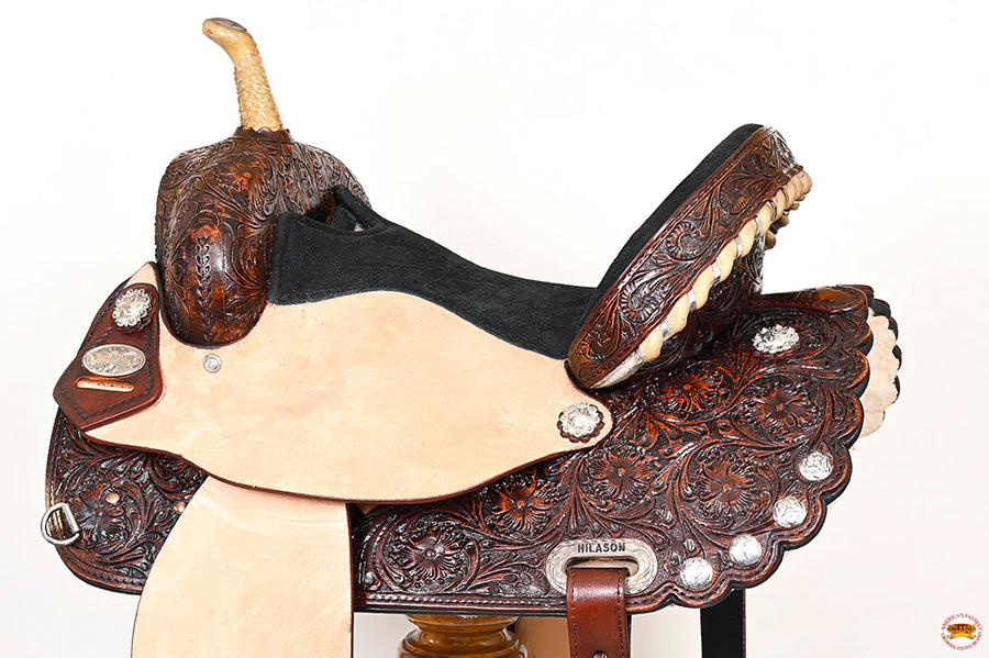 HILASON Western Horse Saddle American Leather Treeless Trail Barrel | for Horses
