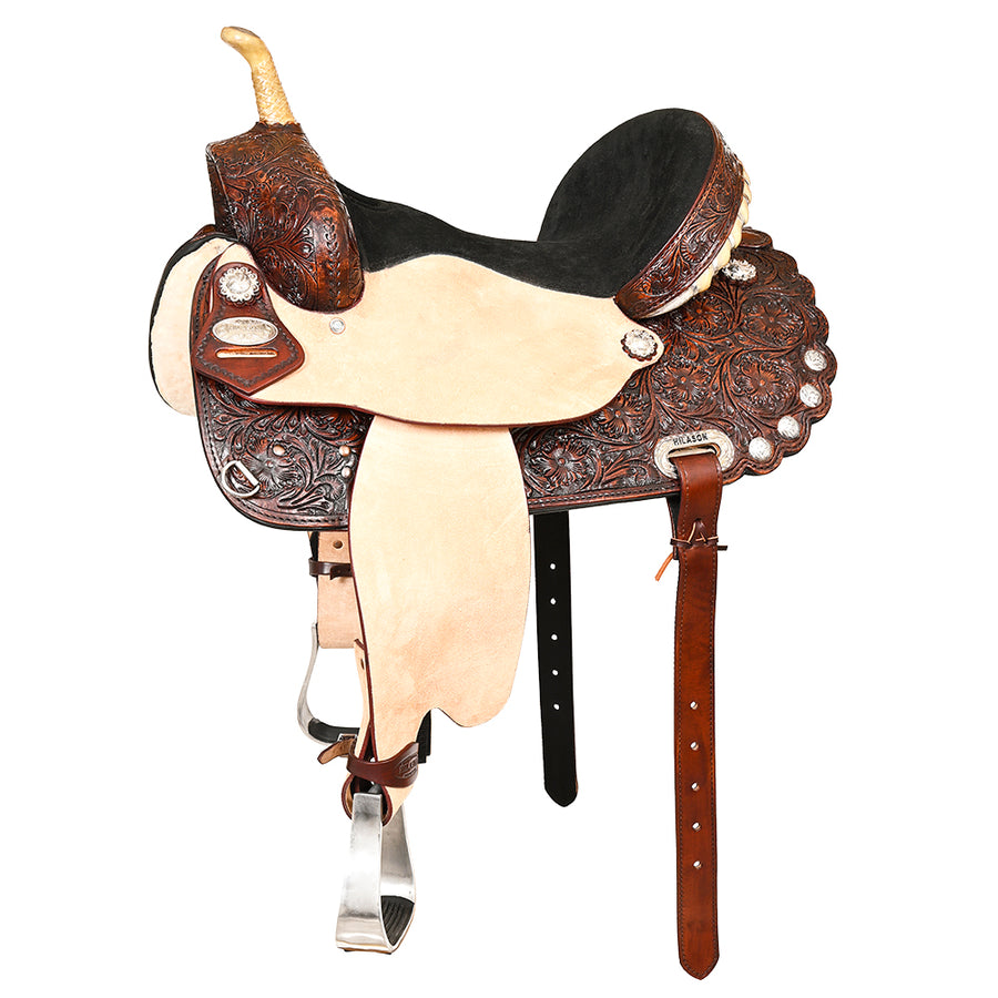 15" Western Horse Saddle American Leather Treeless Trail Barrel Hilason - Uhorse