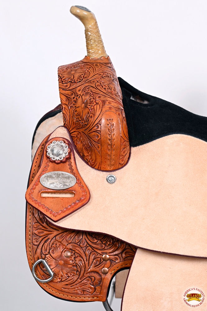 HILASON Western Horse Saddle American Leather Treeless Trail Barrel | for Horses