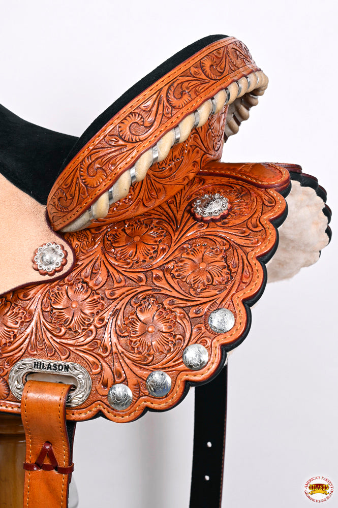 HILASON Western Horse Saddle American Leather Treeless Trail Barrel | for Horses