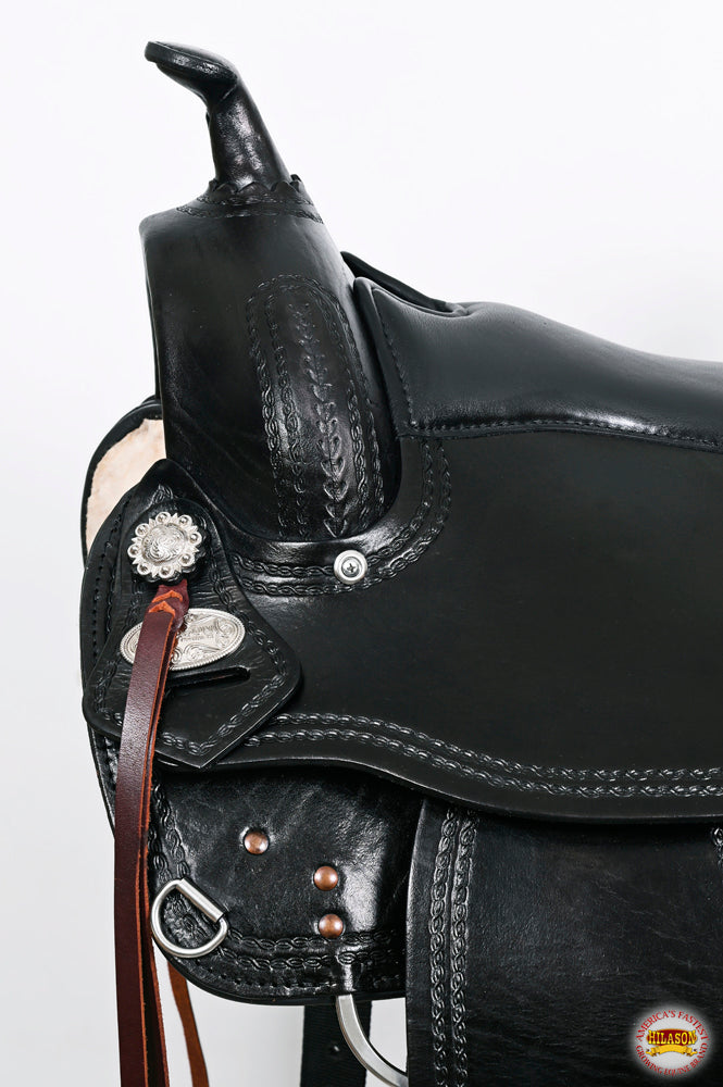 HILASON Western Horse Saddle American Leather Treeless Trail Pleasure | Barrel for Horses