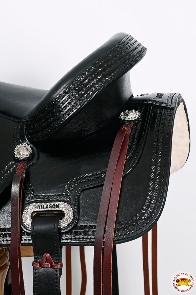 HILASON Western Horse Saddle American Leather Treeless Trail Pleasure | Barrel for Horses