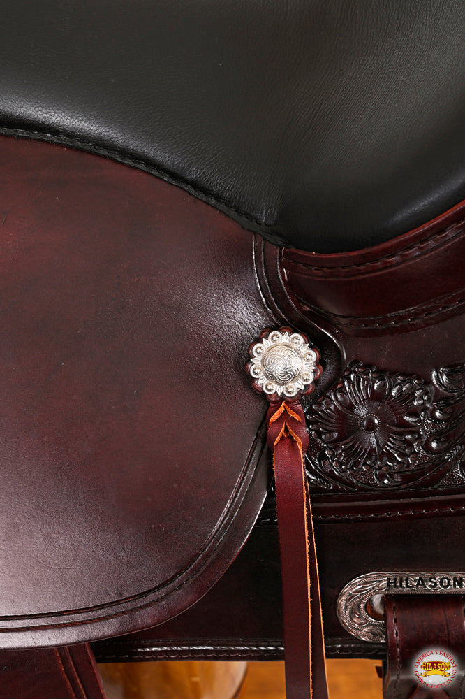 HILASON Western Horse Saddle American Leather Treeless Trail Pleasure | Barrel for Horses