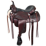 17" W. H. Saddle American Leather Treeless Trail Pleasure Hilason – by Hilason – Cowboy and equestrian accessories