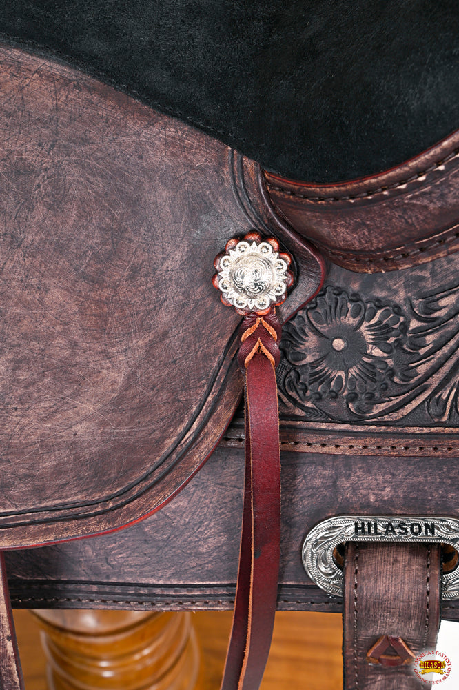 HILASON Western Horse Saddle American Leather Treeless Trail Pleasure | Barrel for Horses