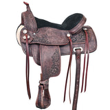 16 In W. H. Saddle American Leather Treeless Trail Pleasure Hilason – by Hilason – Cowboy and equestrian accessories