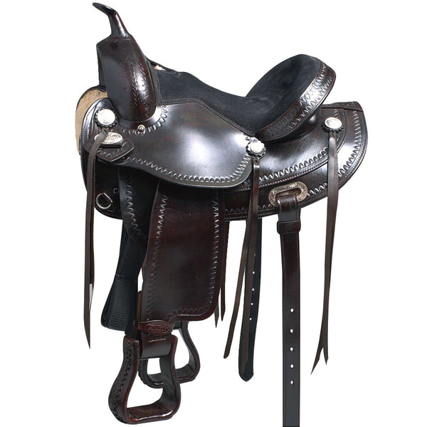Western Horse Saddle American Leather Treeless Trail Pleasure Hilason - Uhorse