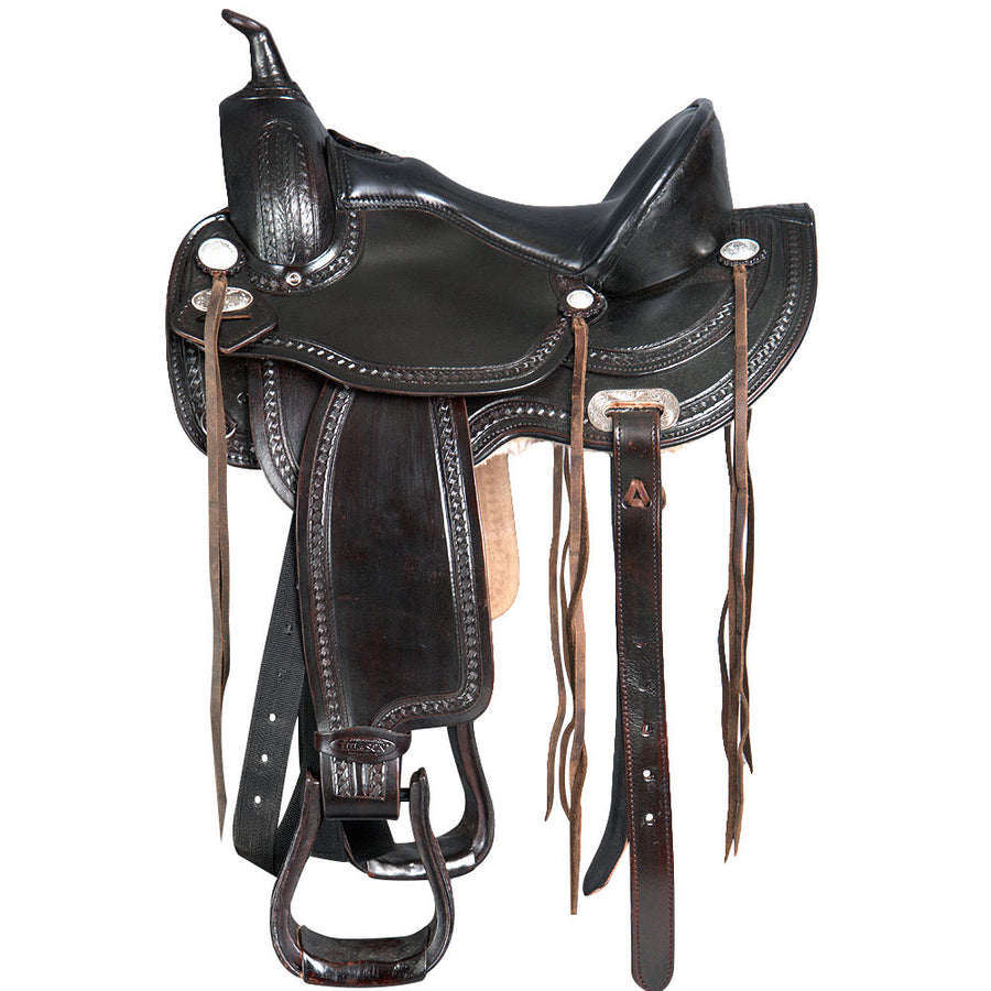 15" Western Horse Saddle American Leather Treeless Trail Pleasure Hilason - Uhorse
