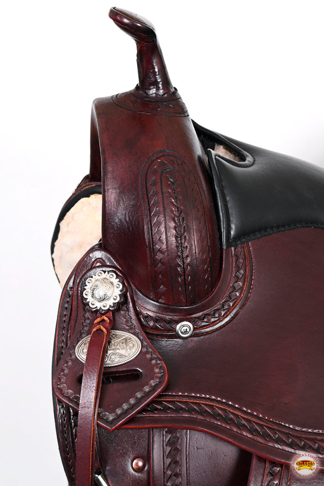 HILASON Western Horse Saddle American Leather Treeless Trail Pleasure | Barrel for Horses