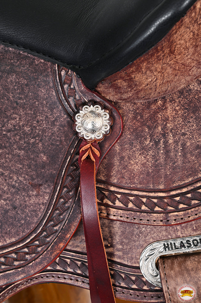 HILASON Western Horse Saddle American Leather Treeless Trail Pleasure | Barrel for Horses