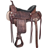 17 In W. H. Saddle American Leather Treeless Trail Pleasure Hilason – by Hilason – Cowboy and equestrian accessories