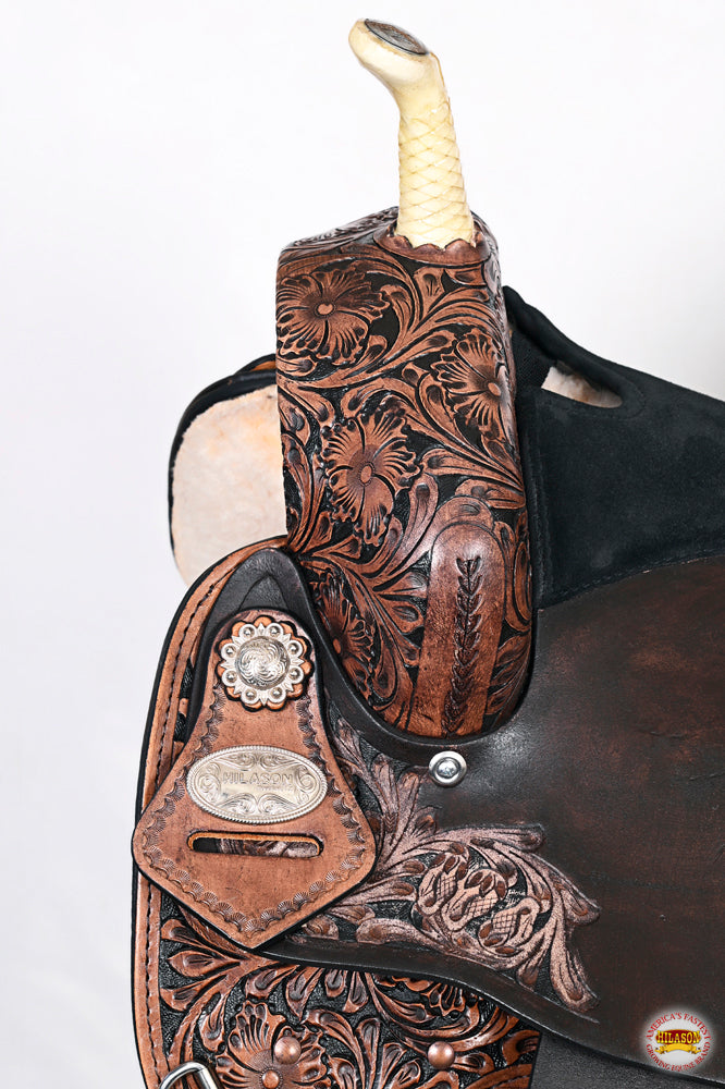 HILASON Western Horse Saddle American Leather Treeless Trail Barrel | for Horses