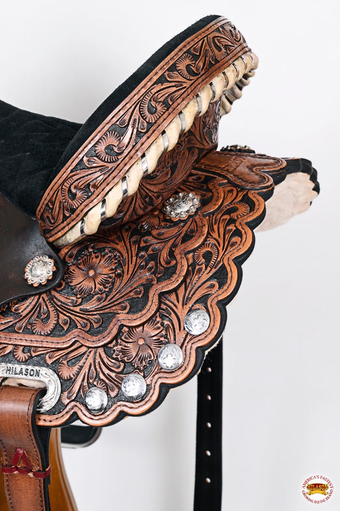HILASON Western Horse Saddle American Leather Treeless Trail Barrel | for Horses