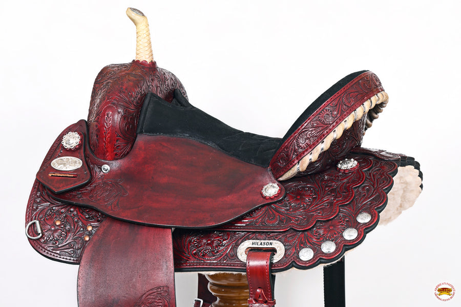 HILASON Western Horse Saddle American Leather Treeless Trail Barrel | for Horses