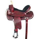 17" W. H. Saddle American Leather Treeless Trail Barrel Hilason – by Hilason – Cowboy and equestrian accessories