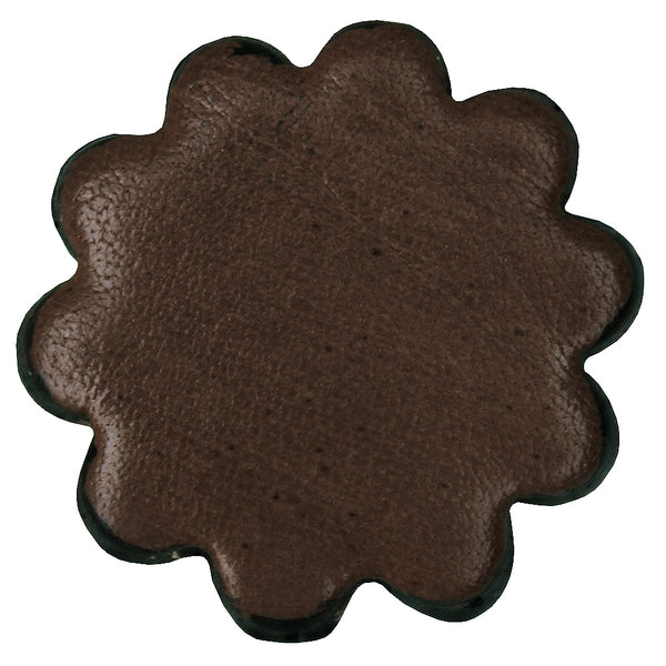 Brown leather flower-shaped concho - Hilason