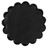 Black scalloped leather coaster - Uhorse
