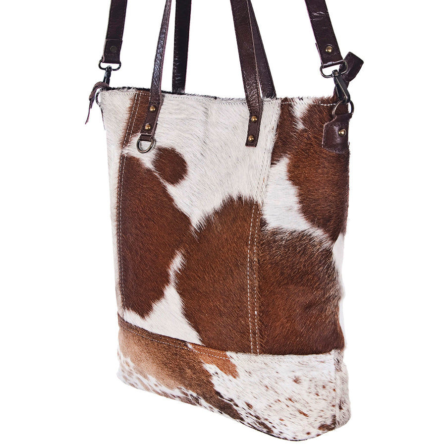 American Darling Western Tote Bag – Hair-On Cowhide with Genuine Leather Trim, Spacious Shoulder Bag for Everyday Use and Travel
