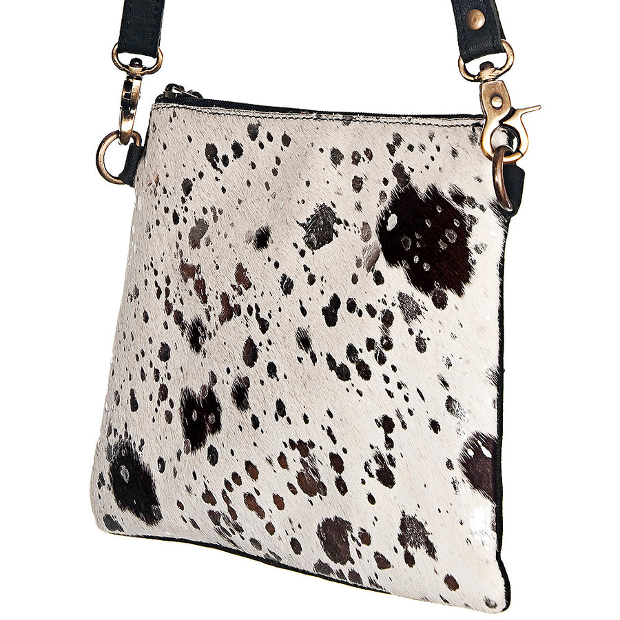 American Darling Western Small Crossbody Bag – Genuine Hair-On Cowhide Leather with Fringes, Adjustable Strap, Handcrafted in Texas