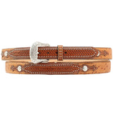38 In Nocona Ostrich Print Weave Belt Leather Mens Tan by Hilason – Cowboy and equestrian accessories